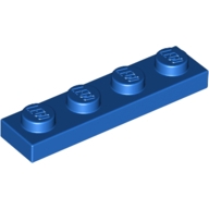 Lego destička 1x4, modrá (371023)